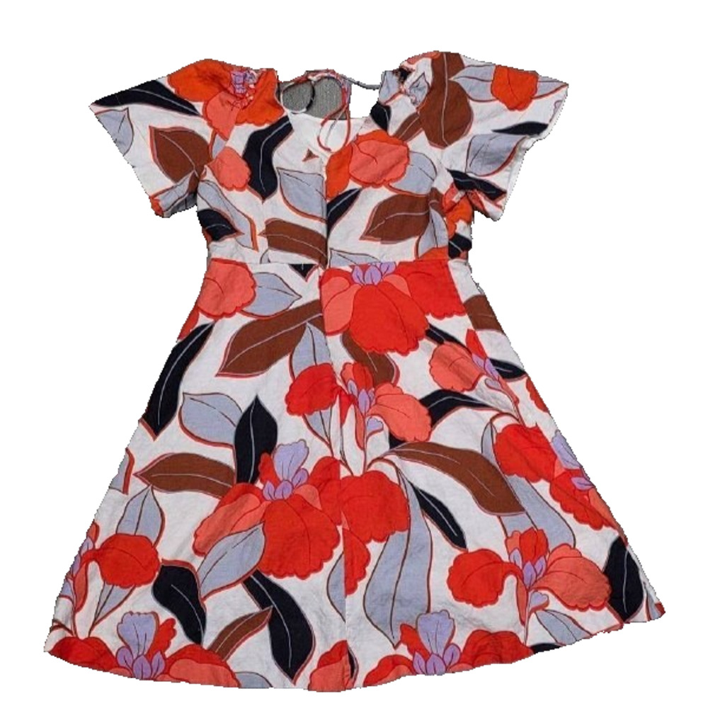 Ann Taylor Bold Blooms Floral linen boho lagenlook Dress multi 10 Petite A006178 - Picture 9 of 12